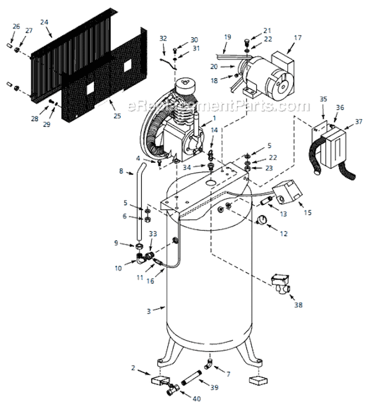 Page A Diagram and Parts List for CI071089VPMS 2006 Campbell Hausfeld Compressor